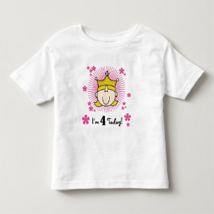 Blond Princess 4. Geburtstagstorte und Geschenke Kleinkind T-shirt