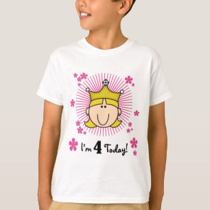 Blond Princess 4. Geburtstagstorte und Geschenke T-Shirt