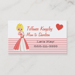 Blond Princess Mommy Networking Card Telefonnummerkarte