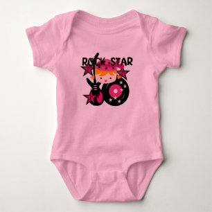 Blond Rock Star Girl Baby Strampler