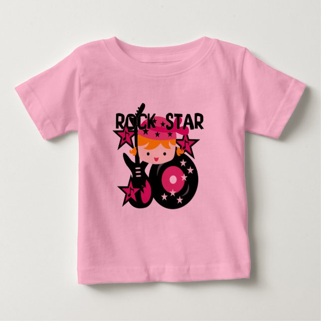 Blond Rock Star Girl Baby T-shirt (Vorderseite)