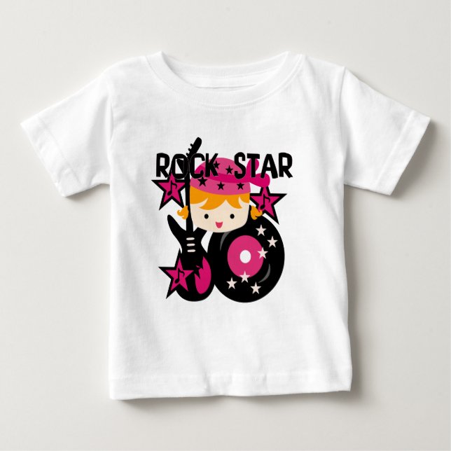 Blond Rock Star Girl Baby Tutu Bodysuit Baby T-shirt (Vorderseite)