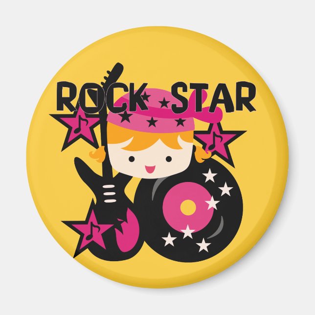 Blond Rock Star Girl Magnet (Vorne)
