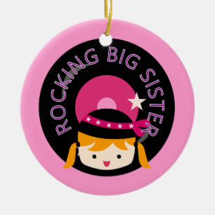 Blond Rocking Big Sister Keramik Ornament