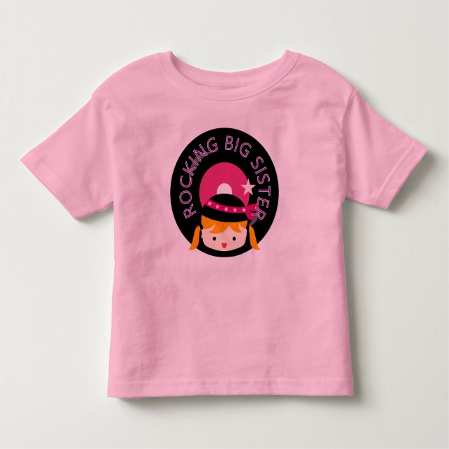 Blond Rocking Big Sister Kleinkind T-shirt (Vorderseite)