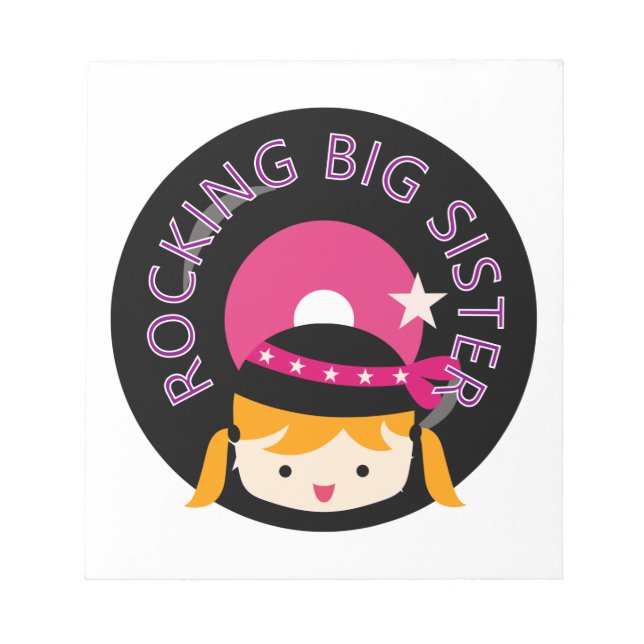 Blond Rocking Big Sister Notizblock (Vorderseite)