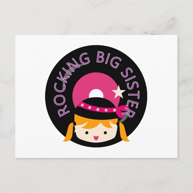Blond Rocking Big Sister Postkarte (Vorderseite)