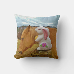 Blond Ross & Osterfrühlings Blume Bunny Kissen