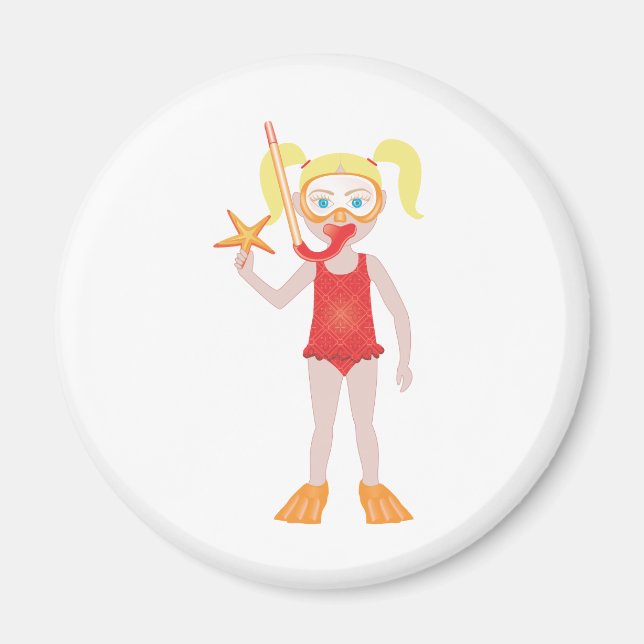 Blond Snorkel Girl Magnet (Vorne)