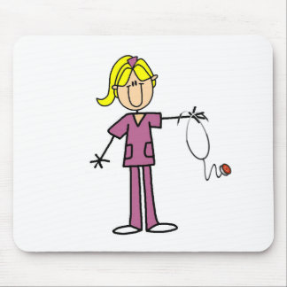 Blond Weibliches Strichmännchen Nurse Mousepad