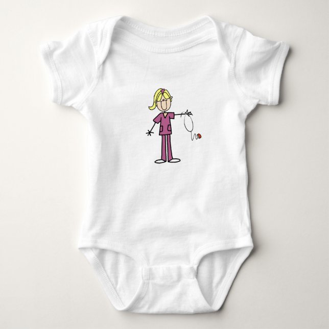Blond Weibliches Strichmännchen T - Shirt (Vorderseite)
