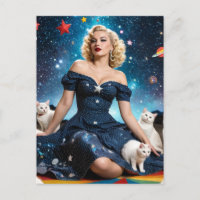 Blond Woman and Cats