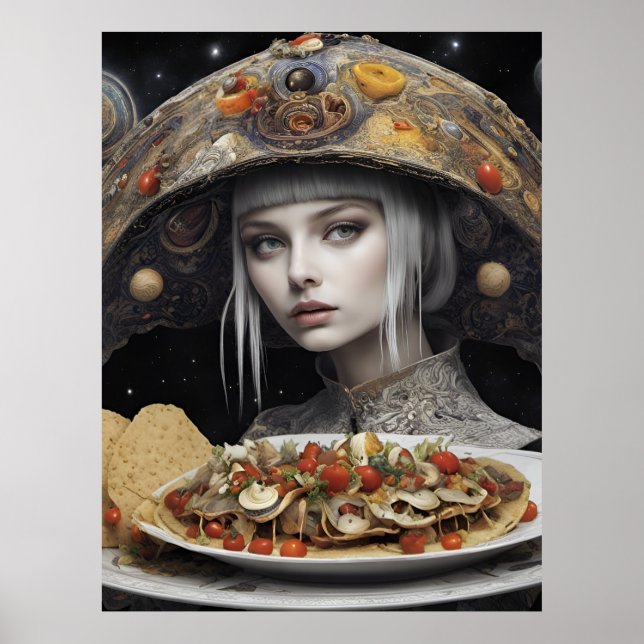 Blond Women on Planet Taco Fantasy Poster (Vorne)