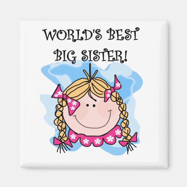 Blond World's Best Big Sister Tshirts and Gifts Magnet (Vorne)