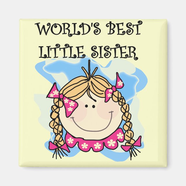 Blond World's Best Little Sister Tshirts Magnet (Vorne)