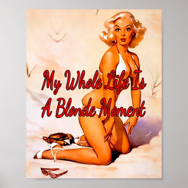 Blonde am Strand von Gil Elvgren aus den 50er Jahr Poster (Vorne)