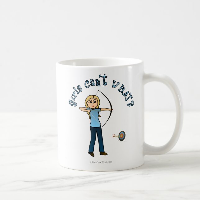Blonde Archery in Blue Kaffeetasse (Rechts)