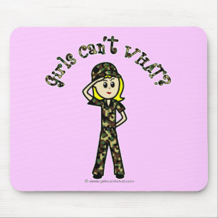 Blonde Army-Frau Mousepad