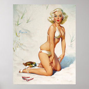 Blonde auf Sand Button Up Poster