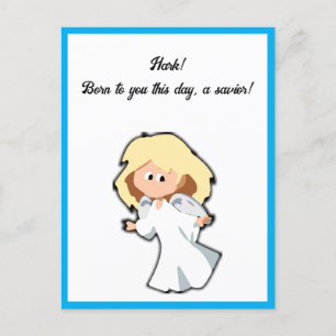Blonde Baby Angel, Weihnachts-Cartoon für Ferien Feiertagspostkarte