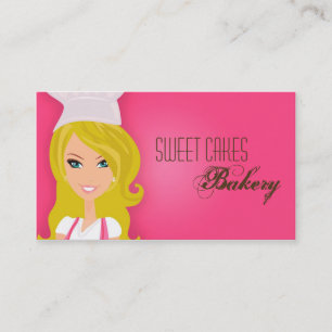 Blonde Baker auf der Pink Brown Cup Cakes Business Visitenkarte