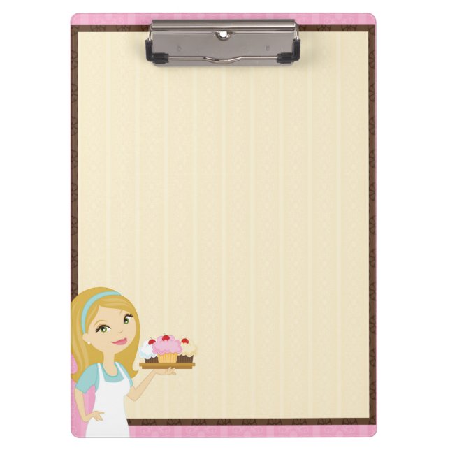 Blonde Baker Cupcake D12 Zwischenablage 3 Klemmbrett (Vorderseite)