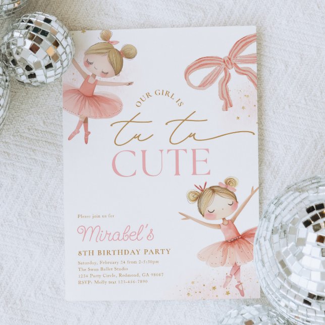 Blonde Ballerina Birthday Einladung (Von Creator hochgeladen)