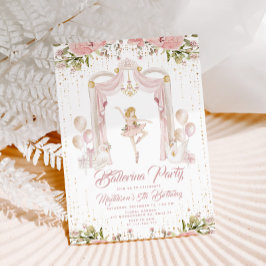 Blonde Ballerina Geburtstagszentrum Bühne Einladung