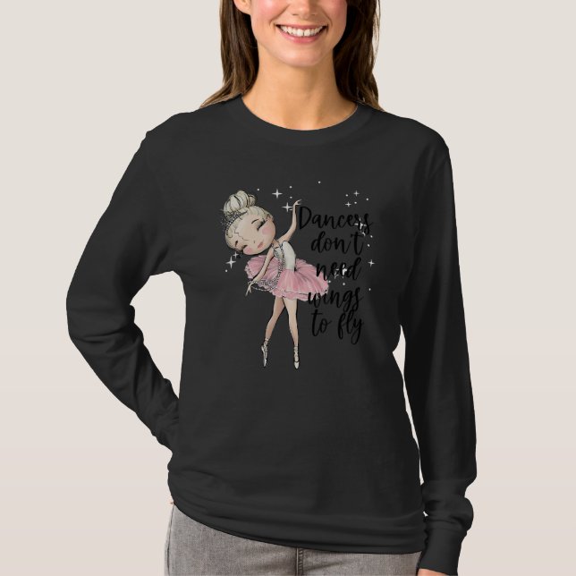 Blonde Ballet Dancer Girls Ballerina Tance Class W T-Shirt (Vorderseite)
