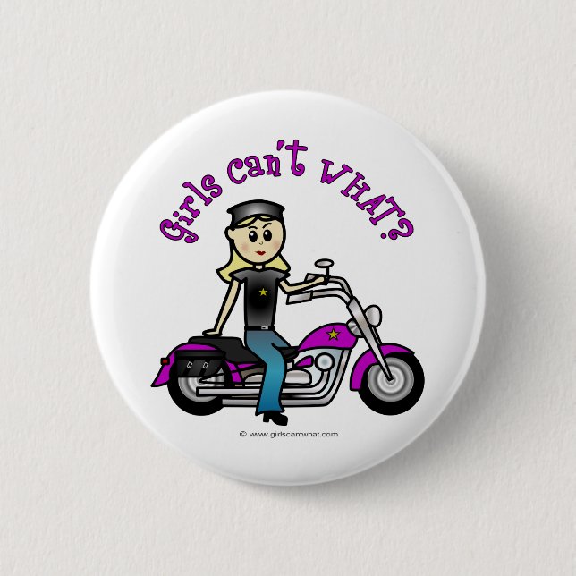 Blonde Biker Button (Vorderseite)