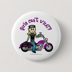 Blonde Biker Button