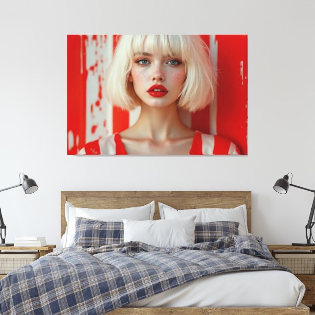  Blonde bob hair woman cinematic portrait  Leinwanddruck (Insitu (Schlafzimmer))