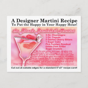 Blonde Bombshell Martini Rezept Postkarte