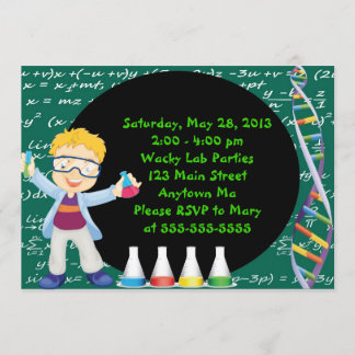 Blonde Boy Mad Scientist Birthday Party Einladung