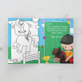 Blonde Boys Equestrian Coloring Page Geburtstag Karte