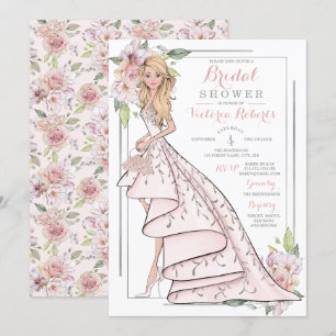 Blonde Bride Brautparty Einladung