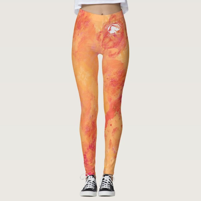 Blonde & Broke - Gemusterte Leggings - Weißes Logo (Vorderseite)