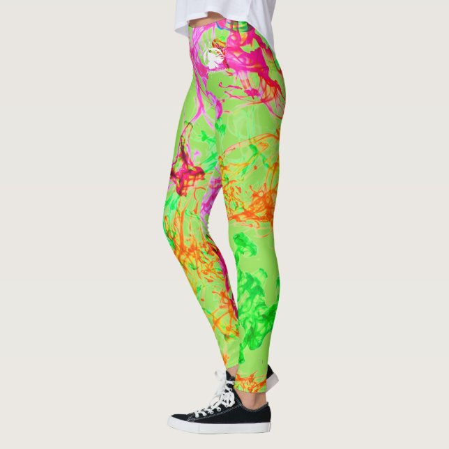 Blonde & Broke - Gemusterte Leggings - Weißes Logo (Links)