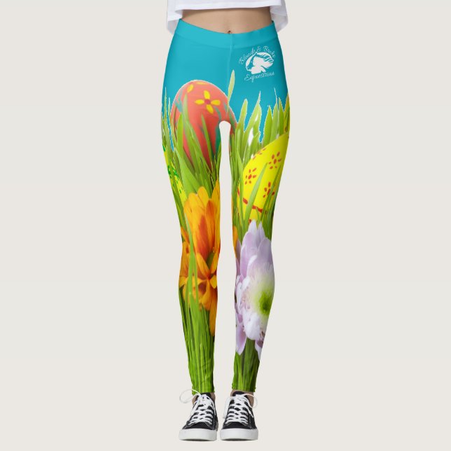 Blonde & Broke - Gemusterte Leggings - Weißes Logo (Vorderseite)
