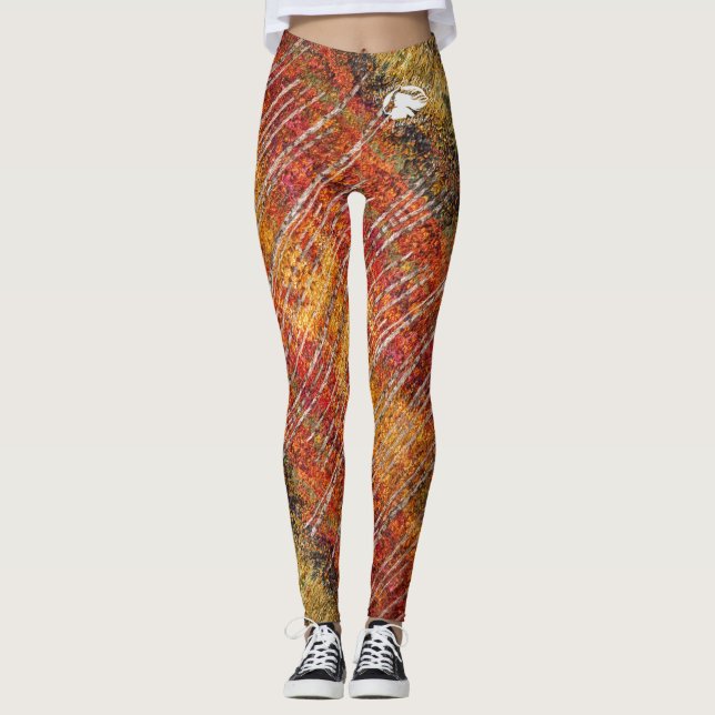 Blonde & Broke - Gemusterte Leggings - Weißes Logo (Vorderseite)