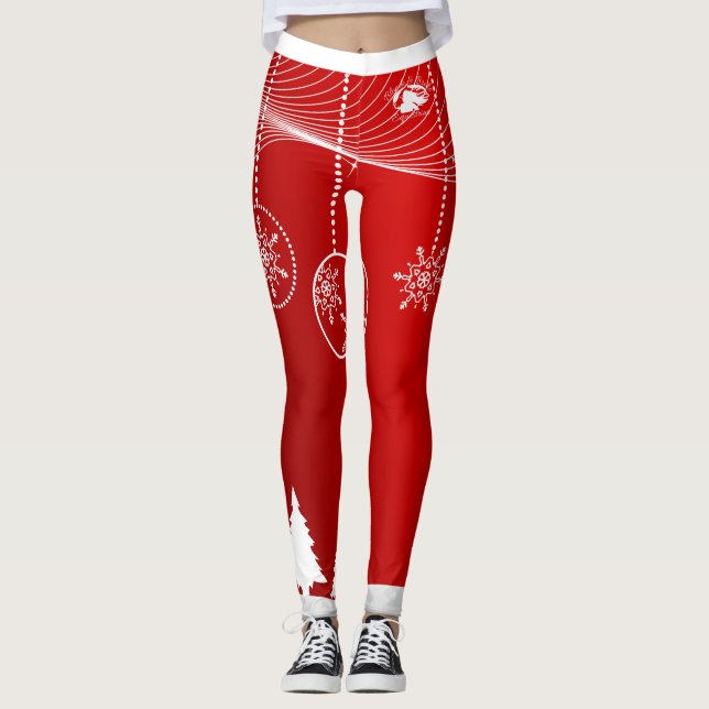 Blonde & Broke - Gemusterte Leggings - Weißes Logo (Vorderseite)