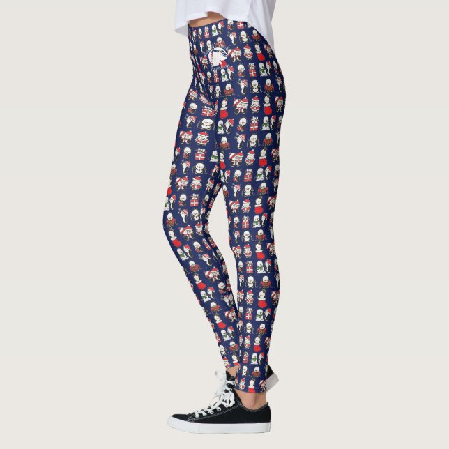 Blonde & Broke - Gemusterte Leggings - Weißes Logo (Links)