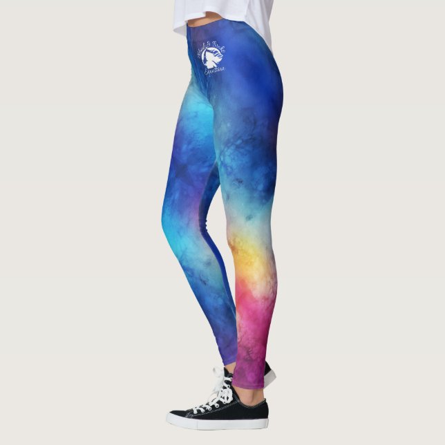 Blonde & Broke - Gemusterte Leggings - Weißes Logo (Links)