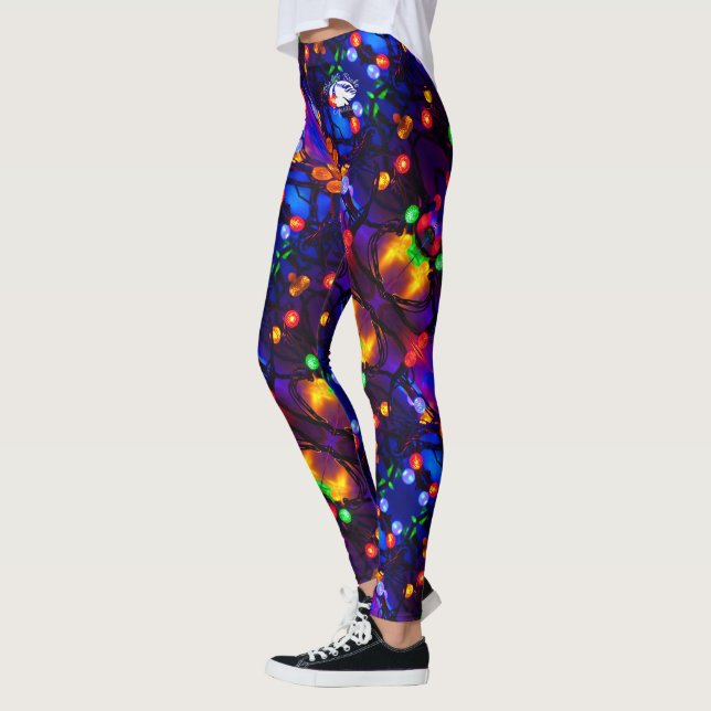 Blonde & Broke - gemusterte Leggings - weißes Logo (Links)