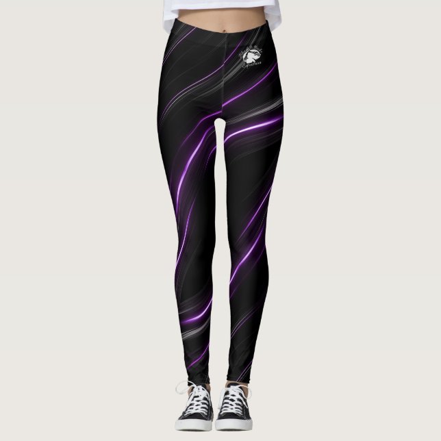 Blonde & Broke - Gemusterte Leggings - Weißes Logo (Vorderseite)