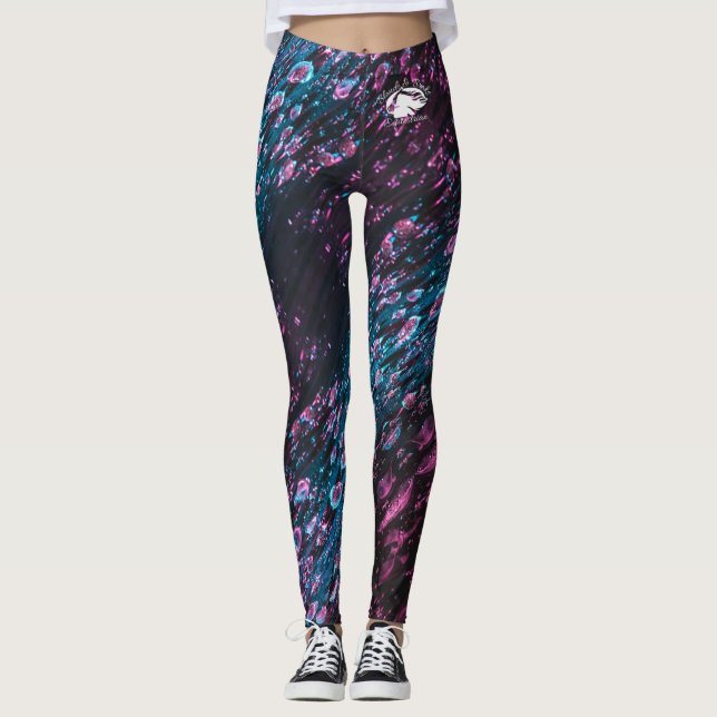 Blonde & Broke - Gemusterte Leggings - Weißes Logo (Vorderseite)