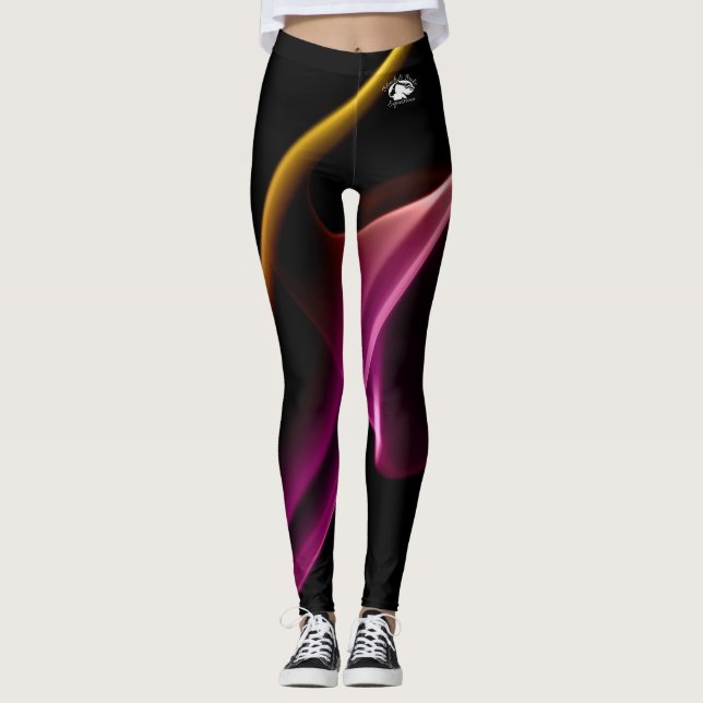Blonde & Broke - Gemusterte Leggings - Weißes Logo (Vorderseite)