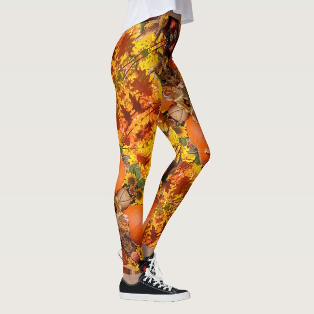 Blonde & Broke - Gemusterte Leggings - Weißes Logo (Rechts)