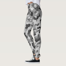 Blonde & Broke - Grau Schwarze Camouflage Leggings