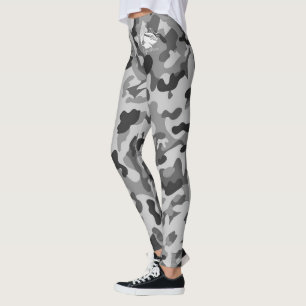 Blonde & Broke - Grau Schwarze Camouflage Leggings